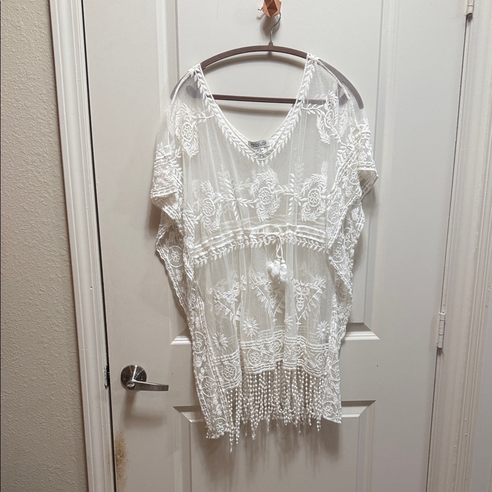 Rachel Zoe Ivory Floral Lace Coverup